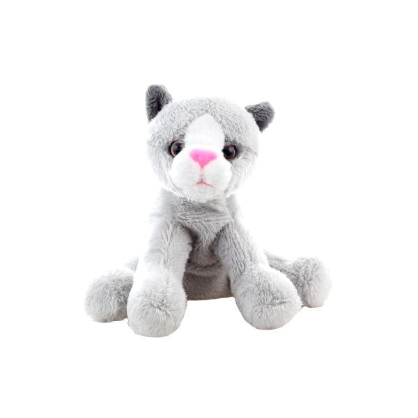 Mačka plyšová šedá 15 cm