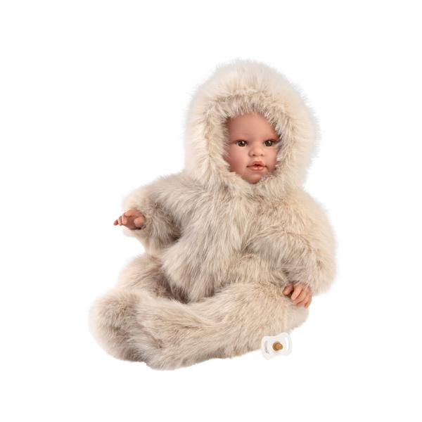 Llorens 74504 NEW BORN - realistická panenka miminko se zvuky a měkkým látkovým tělem - 45