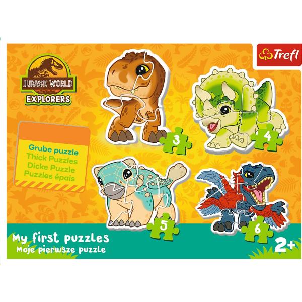Trefl Moje první puzzle 4v1 Jurský svět: Roztomilí dinosauři