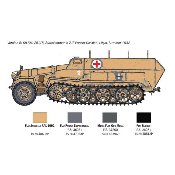 Model Kit military 7077 - Sd.Kfz. 251/8 Ambulance (1:72) (obrázek 3)