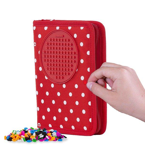 PIXIE CREW školní pouzdro červené látky s bílými puntíky