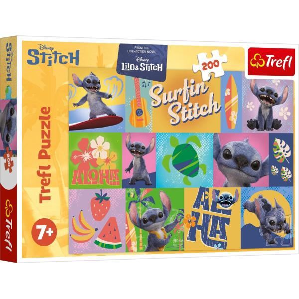 Trefl Puzzle 200 Stitch - Havajské dobrodružství