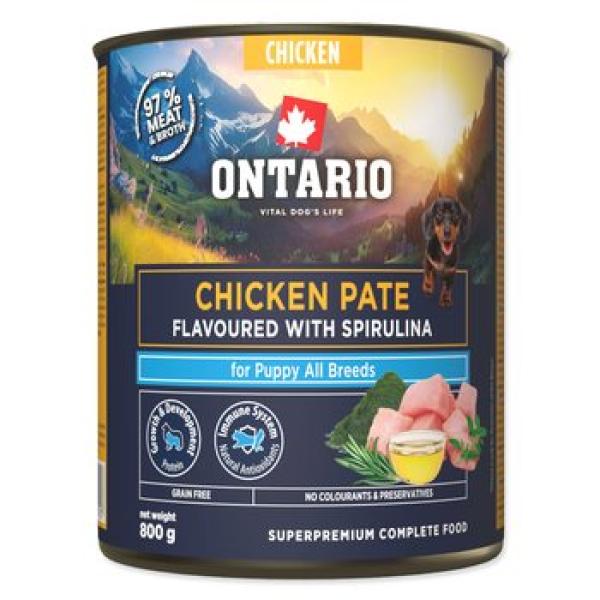 Konzerva Ontario Puppy kuřecí paté s příchutí spiruliny 800g (obrázek 4)