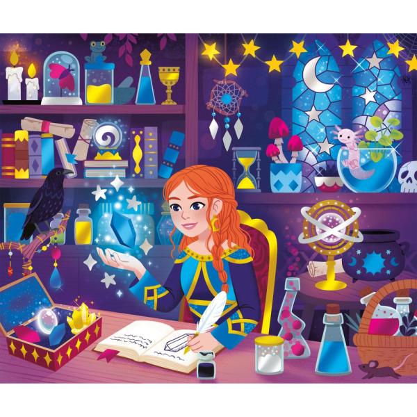 Janod Atelier Mini Kreativní sada Třpytivé obrázky Magická škola (obrázek 7)