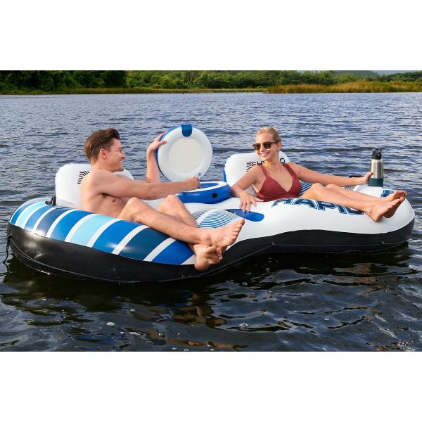 Bestway 43113 Nafukovací kruh/křeslo pro 2 osoby Rapid Rider, 251 x 132 cm