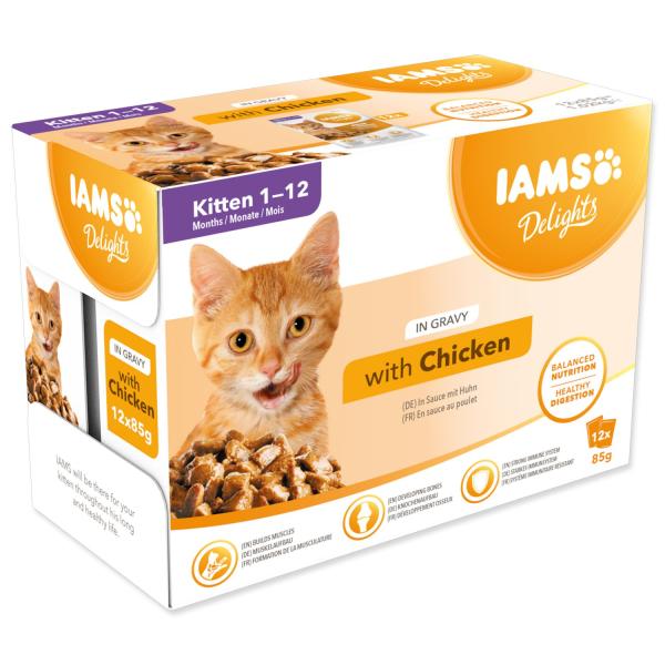 Kapsička IAMS KITTEN - multipack v omáčke 1020g (12x85gr)