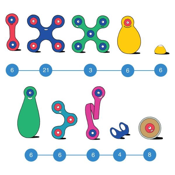 CLIXO Wheel Creator - magnetická stavebnice 72 kusů (obrázek 3)