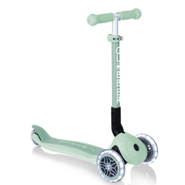 Globber Detská kolobežka Junior Foldable lights ECO - Pistachio