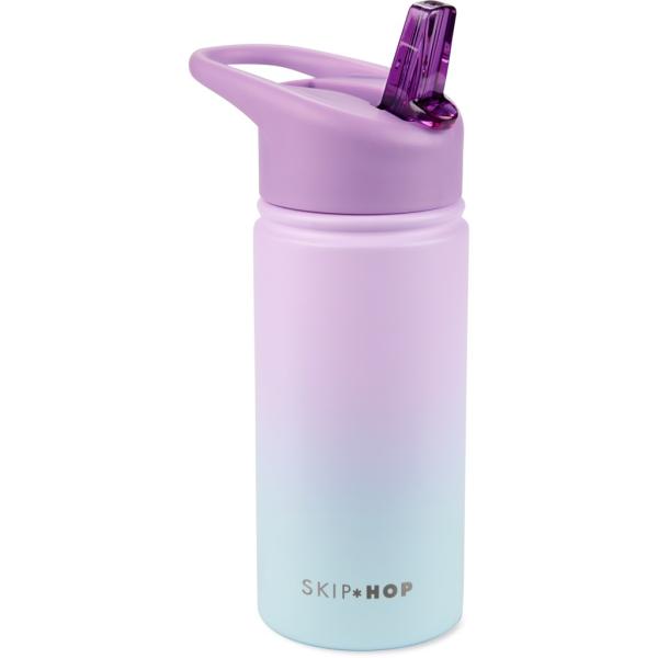 SKIP HOP Láhev s brčkem nerezová Wander – ombré purple, 450ml