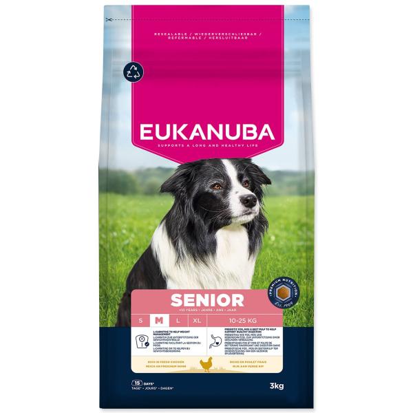 Krmivo EUKANUBA Senior Medium bohaté na čerstvé kuře 3 kg
