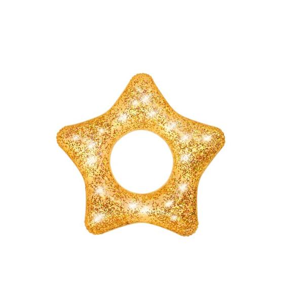 Nafukovací kruh s třpytkami – mix 2 druhy (srdce, hvězda), průměr 91cm