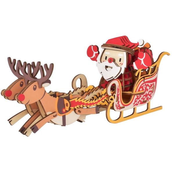 Woodcraft Drevené 3D puzzle Santove sane