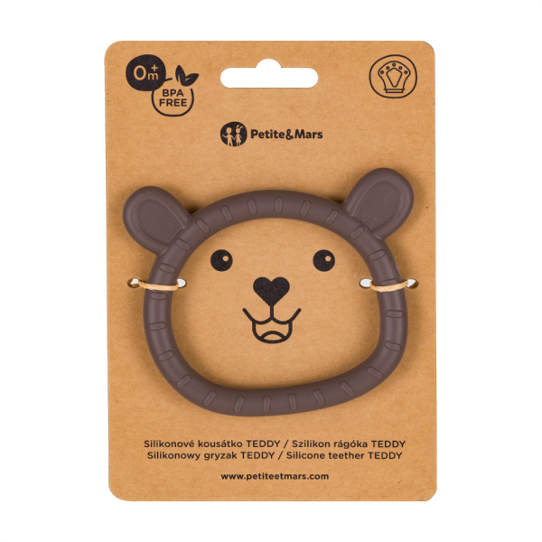 PETITE&MARS Kousátko silikonové Teddy Bitter Cocoa 0m+ (obrázek 2)