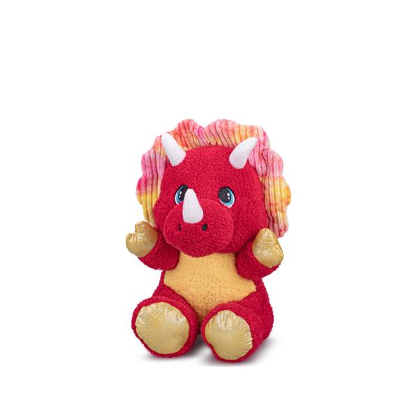 Triceratops plyšový 16,5 cm sedící červený