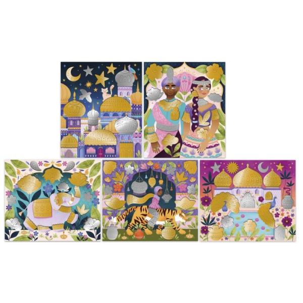 Janod Atelier Maxi Kreativní sada Obrázky s metalickým papírem Bollywood