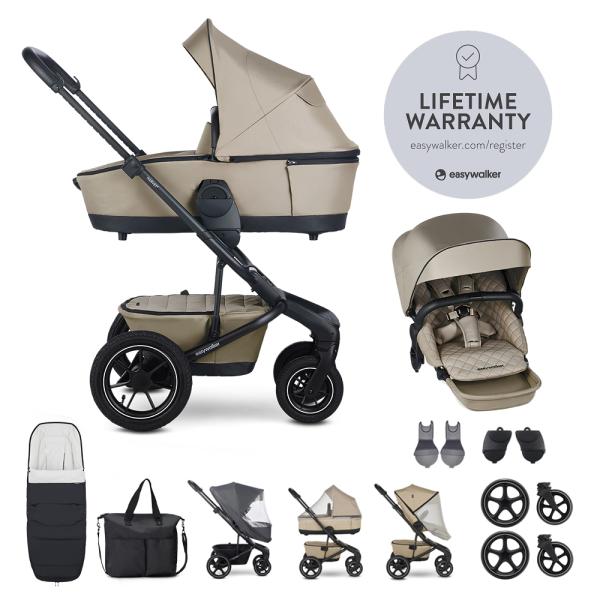 EASYWALKER Set XXL kočárek kombinovaný Harvey5 Air Premium Pearl Taupe s příslušenstvím