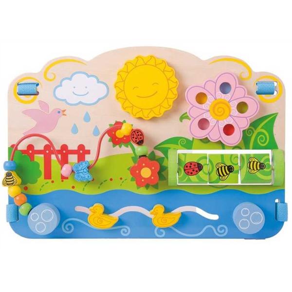 Bigjigs Baby Drevená motorická doska kvety