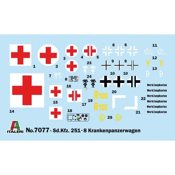 Model Kit military 7077 - Sd.Kfz. 251/8 Ambulance (1:72) (obrázek 10)