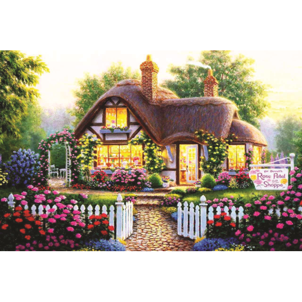 Diamantové malování – Květinová chaloupka 30 x 40 cm