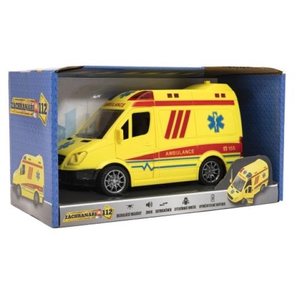 Auto ambulance plast na setrvačník na baterie se zvukem se světlem (obrázek 5)