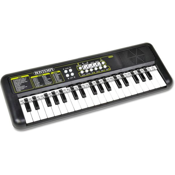 Bontempi | KeyRhythm - Clavier Piano Numérique 37 Touches, Hauteur De Note 1,5 cm, Prise Casque, Bande Pentagrammée, Métronome et Transpositeur, 42,4x15,2x4,7 cm-image