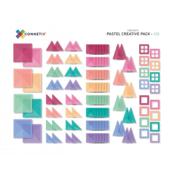 CONNETIX® Pastel Creative pack magnetická stavebnice 120 ks