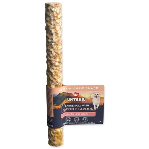 Delicia Ontario Protein sabor tocino, rollo masticable grande 1ud 25,4cm