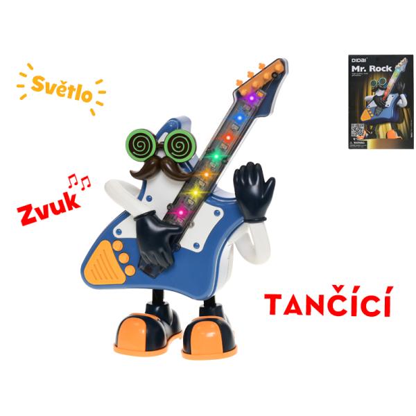 Mr. Rock kytara 25 cm na baterie tančící se světlem a zvukem