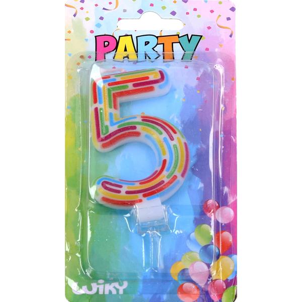 Párty svíčka číslo 5 Čárky