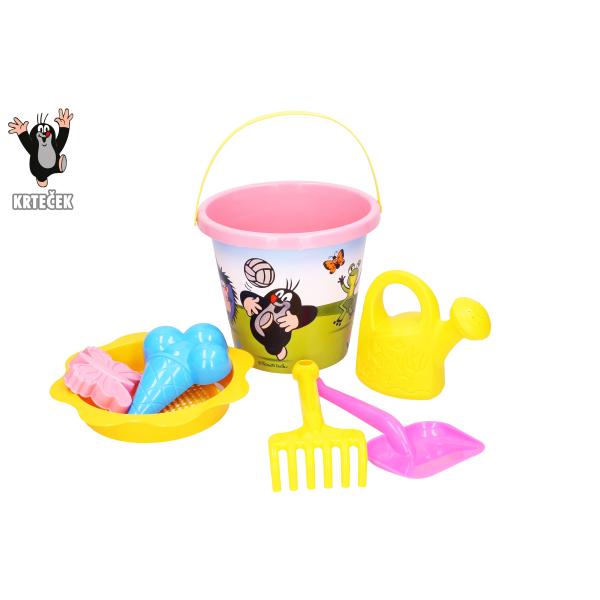 Sada do písku Krtek velká 3,5 L růžová