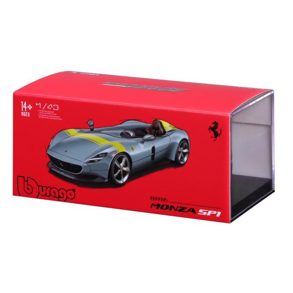 Bburago 1:43 Ferrari Signature Series – Ferrari Monza SP1 – Stříbrná/ Žlutá