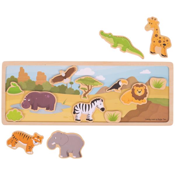 Bigjigs Toys Magnetické puzzle safari