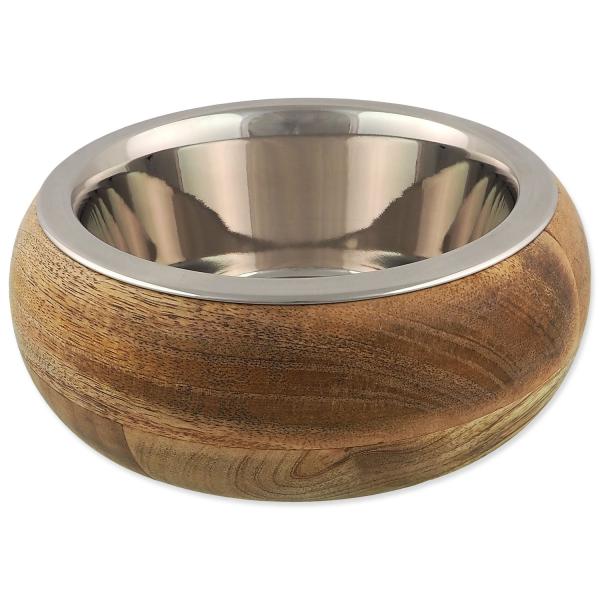 Miska Dog Fantasy nerez v dreve, zaoblená 840ml