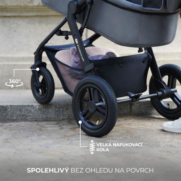 KINDERKRAFT Kočárek kombinovaný 3v1 Moov 2 XL Air Grey (obrázek 6)