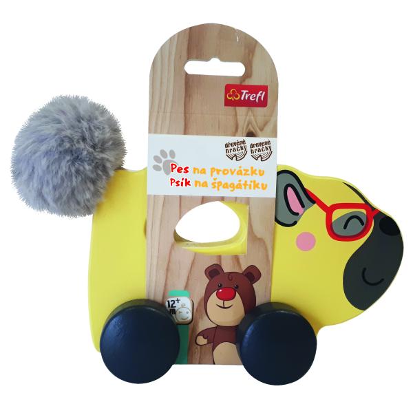 Trefl Dřevěná hračka pejsek na provázku