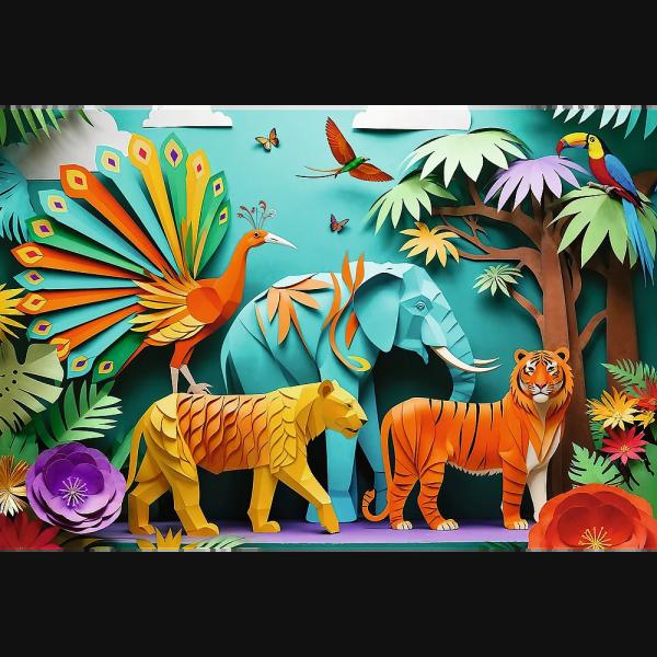 Trefl Puzzle 160 Výroční – Paper Art: Džungle