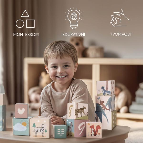 Dětské stohovací kartonové kostky 10ks