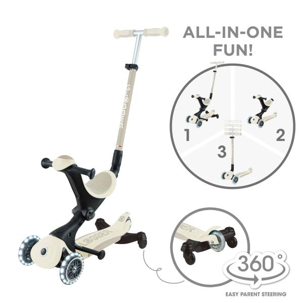 Globber koloběžka Go Up deluxe lights ecologic 360 ° coconut (obrázek 10)
