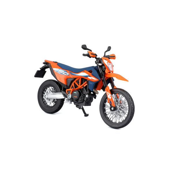 Maisto - Motocykl se stojanem, 2023 KTM 690 SMC R, oranžovo-modrá, 1:12 (obrázek 3)