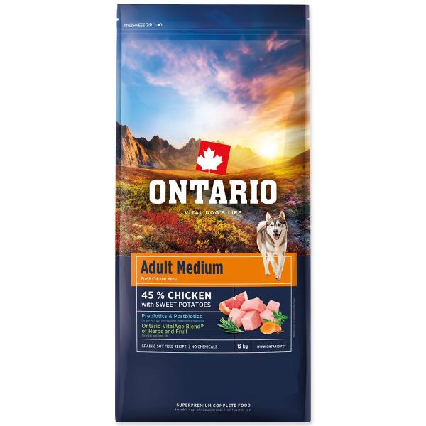 Krmivo Ontario Adult Medium Chicken & Sweet Potatoes 12kg (obrázek 3)