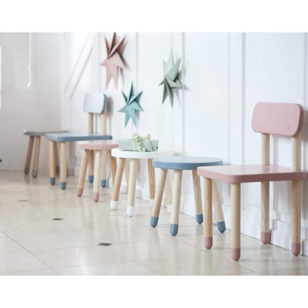 Flexa Dřevěná židle s opěradlem pro děti hořčicová Dots