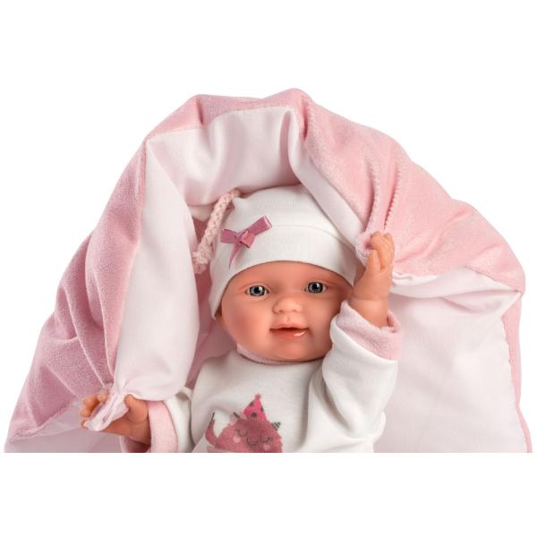 Llorens 26312 NEW BORN HOLIČKA - realistická panenka miminko s celovinylovým tělem - 26 cm (obrázek 4)