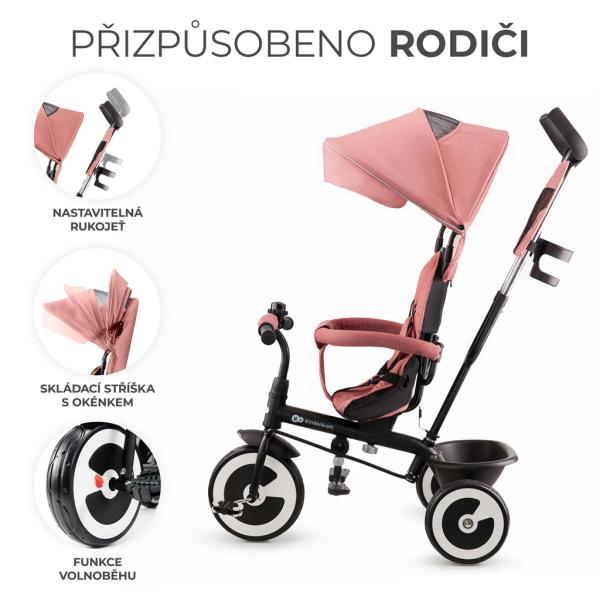 KINDERKRAFT Tříkolka Aston Rose pink (obrázek 6)