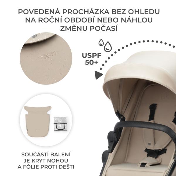 KINDERKRAFT Kočárek kombinovaný 3v1 Newly Sand beige + Mink PRO (obrázek 11)
