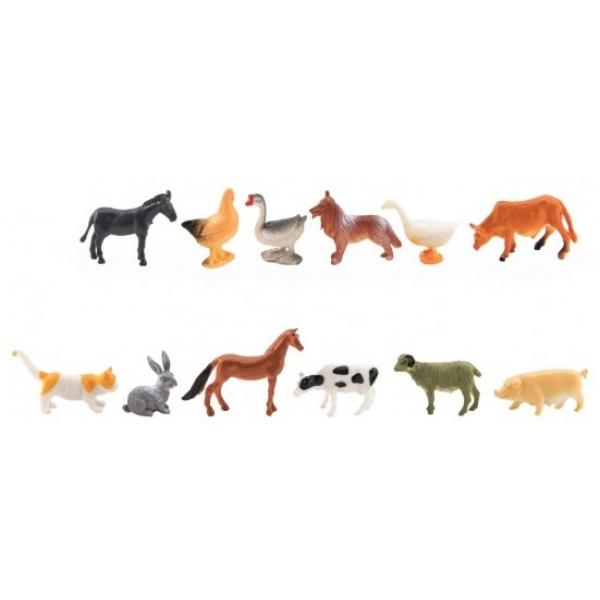 Zvířátka mini domácí farma plast 4-6cm 12ks v sáčku