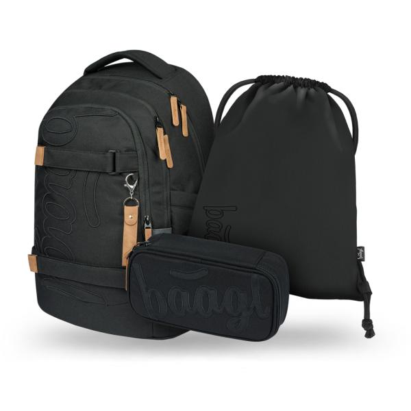 Baagl Set Di Zaini Per La Scuola, Per Ragazzi E Ragazze, 3 Pezzi, Skateboard, Skate Max, Borsa Per La Scuola A Partire Dalla 3A Classe, Zaino Per La Scuola Elementare Con Cintura Toracica, Zaino-image