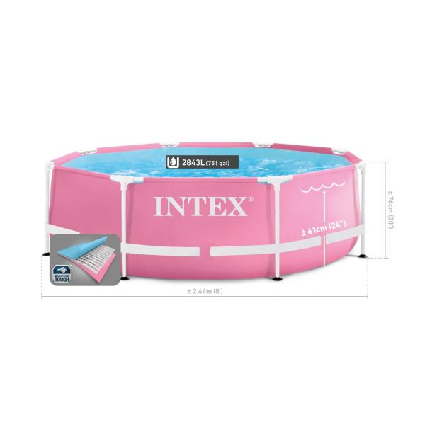 INTEX 28290 Zahraničný bazén ružový 244x76cm (obrázek 4)
