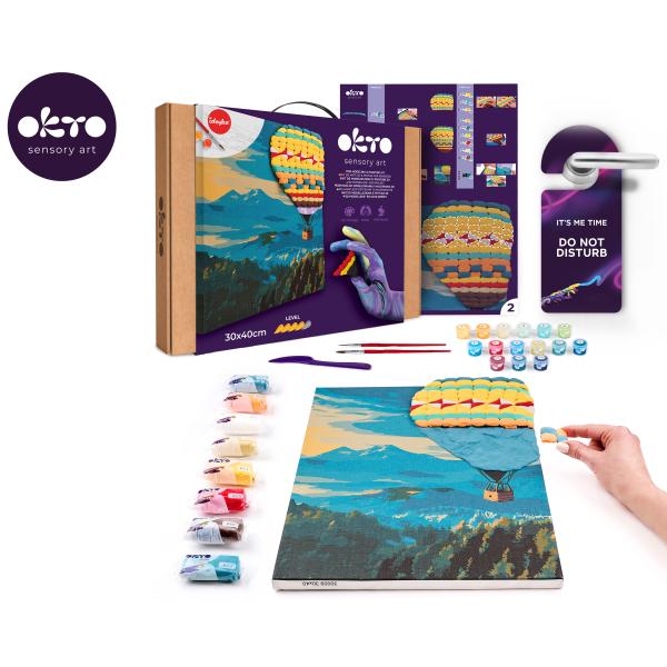 OKTO Malba a 3D modelování obraz „Hot Air Balloon Flight“ 30×40 cm