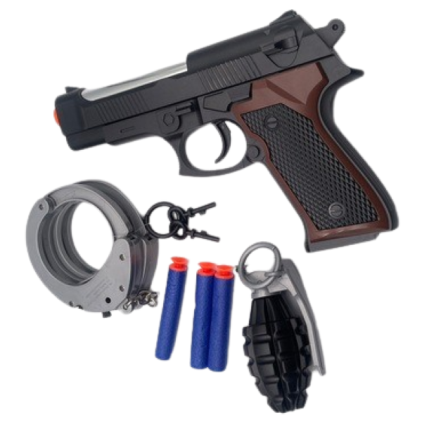 Policajní pistole s doplňky