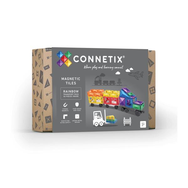 CONNETIX® Rainbow Transport Pack magnetická stavebnice 50 ks